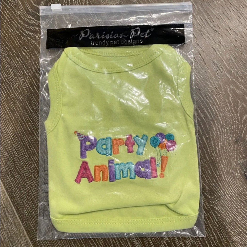 Parisian Pet Dog Clothes PARTY ANIMAL T-Shirt **Brand New & Unopened**